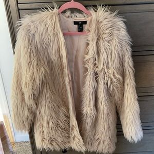 H&M Faux Fur Coat, size S